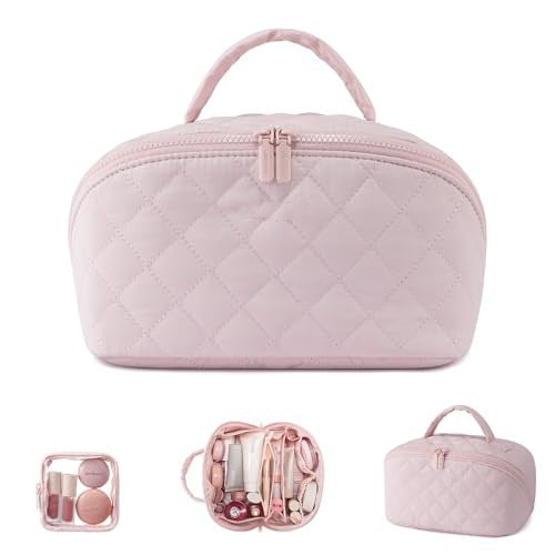 Large Capacity Portable Makeup Bag – Travel Toiletry & Makeup Brush Organizer (Set of 2)