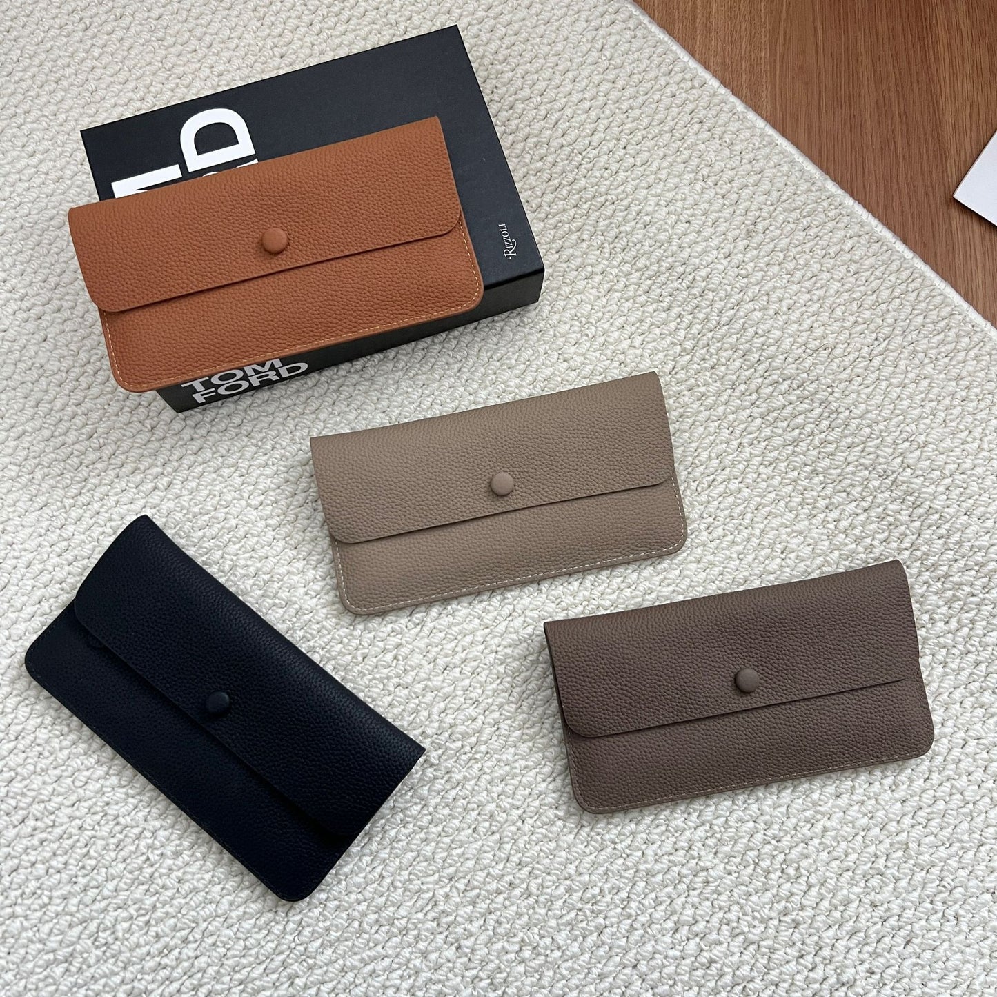 Women's Genuine Leather Long Wallet – Ultra-Thin Slim Card Holder & Bill Organizer (10 Colors)