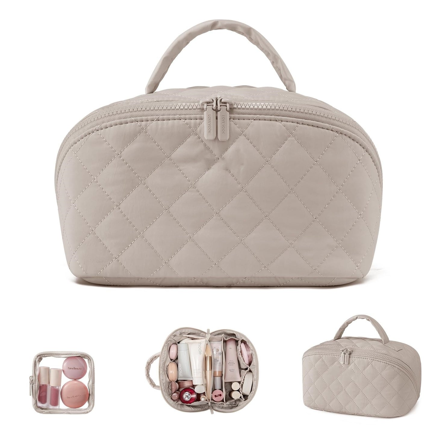Large Capacity Portable Makeup Bag – Travel Toiletry & Makeup Brush Organizer (Set of 2)