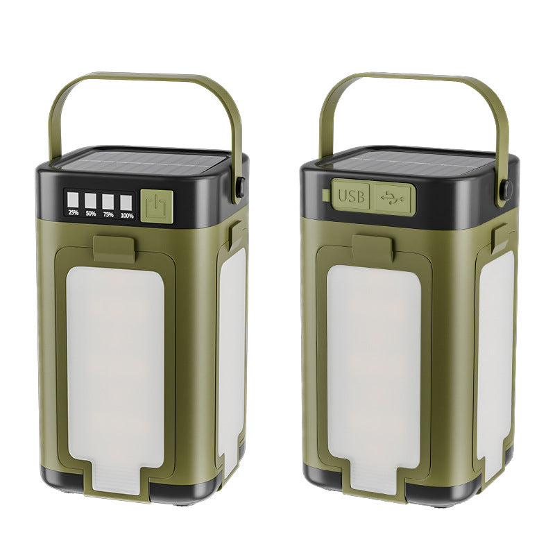 LY24 Solar Camping Light – 4-Leaf Folding LED Lantern with Power Bank & USB-C Charging