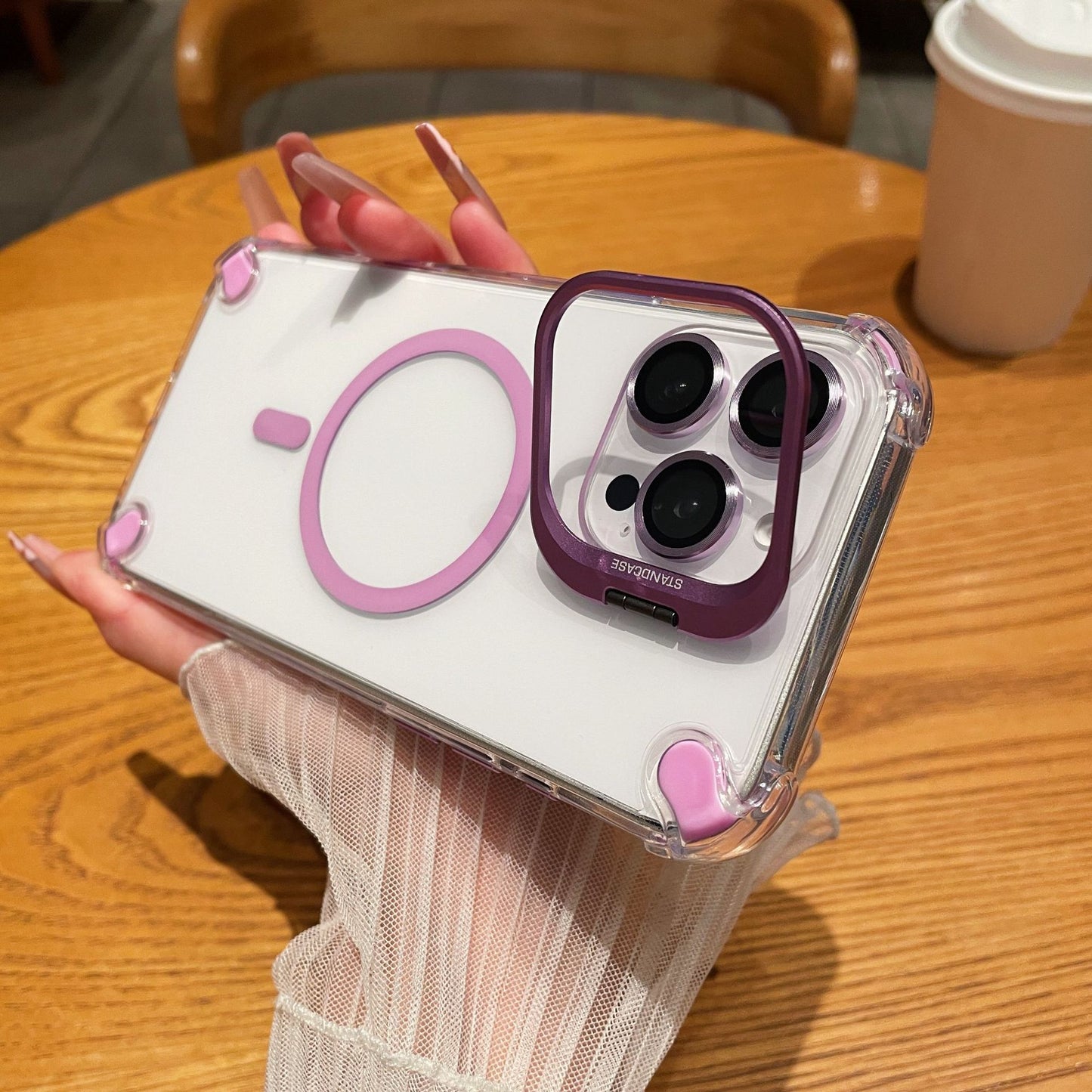 For iPhone 17 Pro Max Case | Magnetic Metal Lens Guard + Four-Corner Airbag Drop Protection