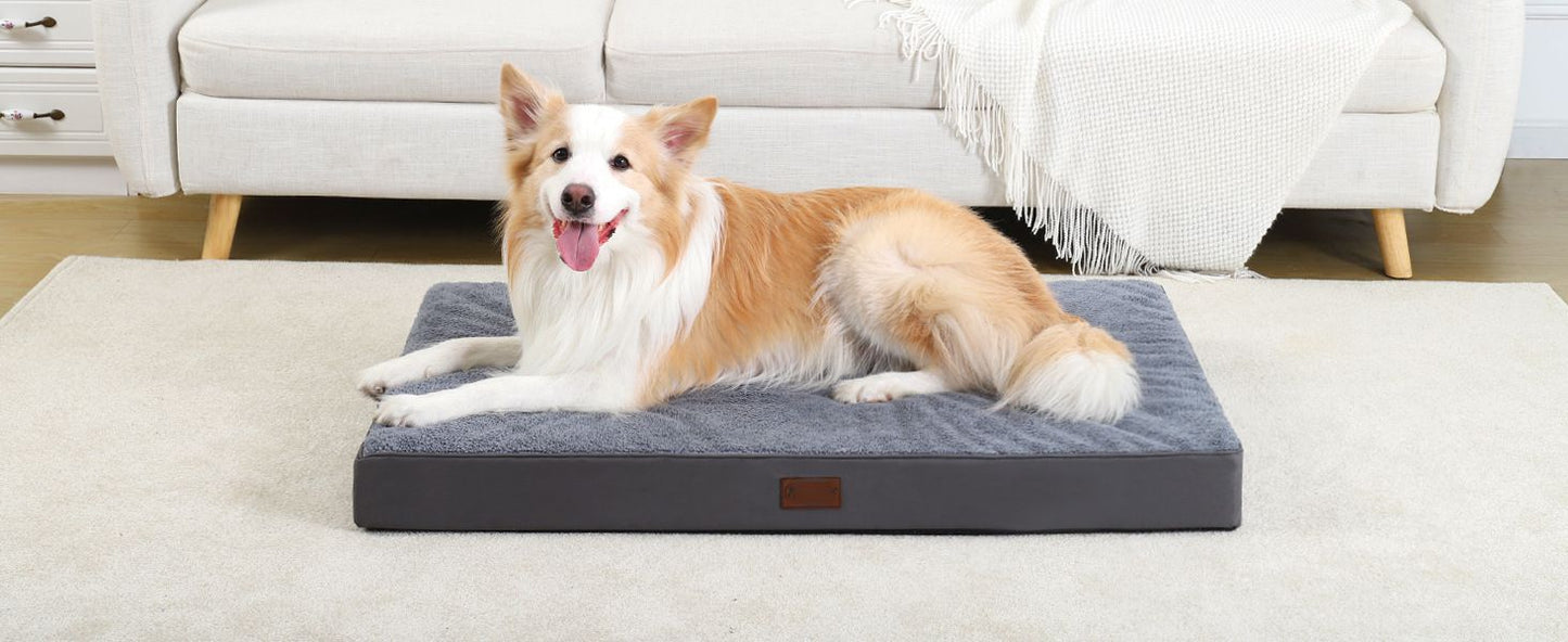 Cotton Plush Dog Bed Mat – Anti-Slip, Bite-Resistant & Washable Pet Pad for Dogs & Cats