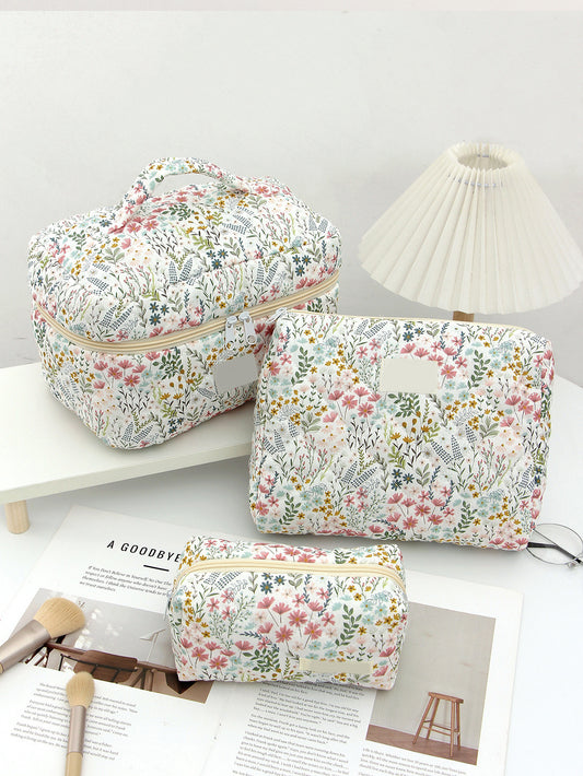 Large Capacity Printed Cosmetic Bag | Portable Travel Toiletry & Makeup Storage Bag