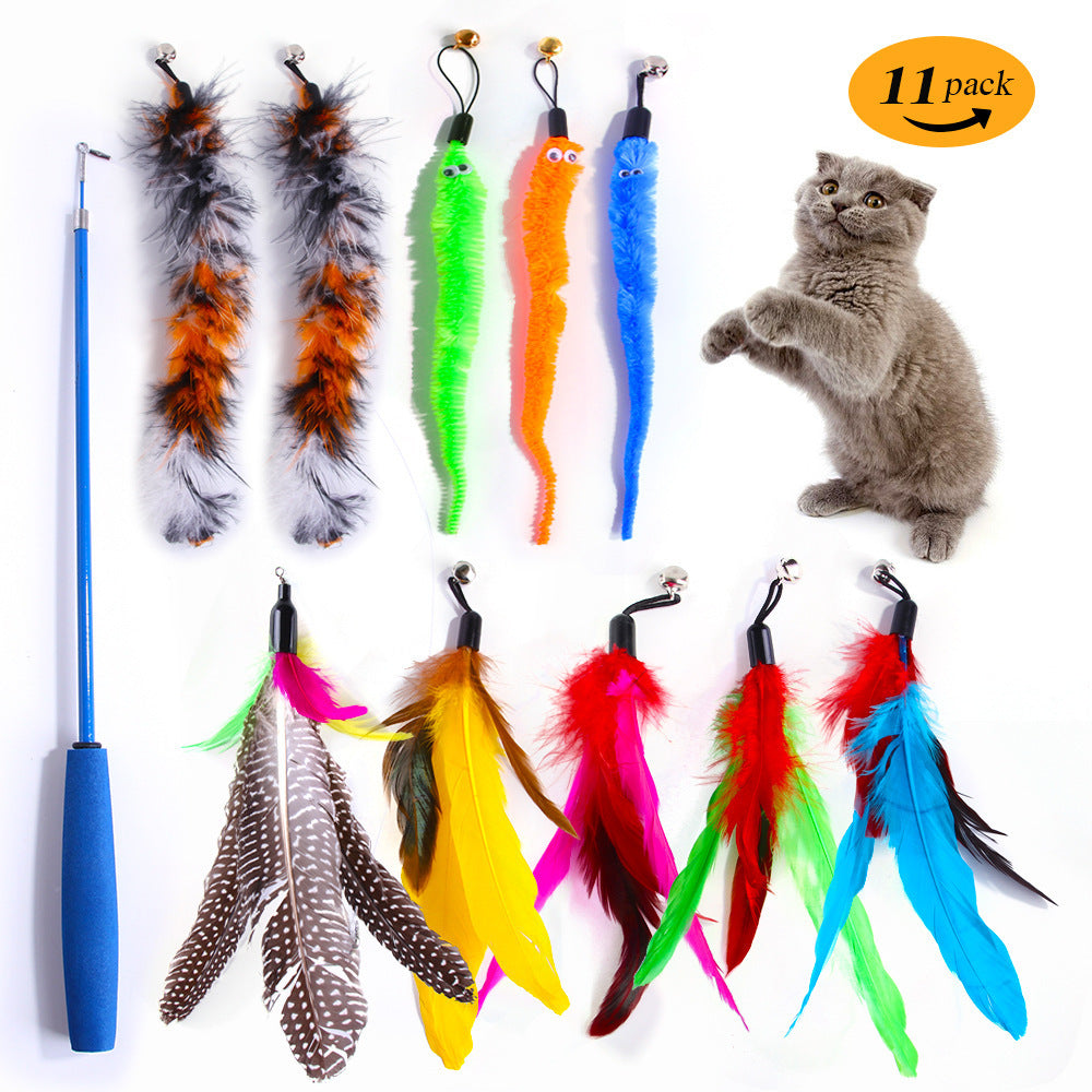Interactive Cat Toy Set – Tunnel, Feather Wand, Plush Mouse & Sound Toys for Indoor Cats