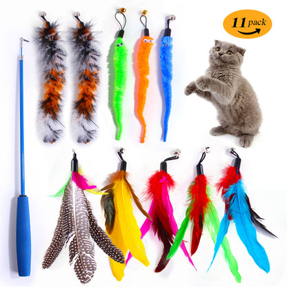 Interactive Cat Toy Set – Tunnel, Feather Wand, Plush Mouse & Sound Toys for Indoor Cats