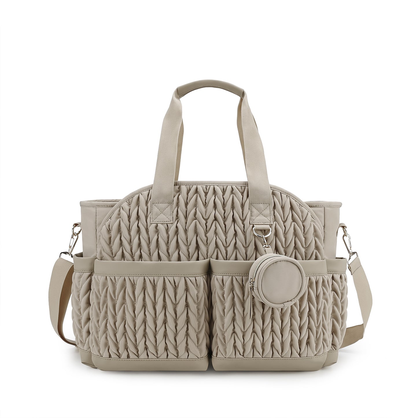 Embroidery Mommy Bag – Shoulder & Portable Diaper Storage Bag, 4 Colors