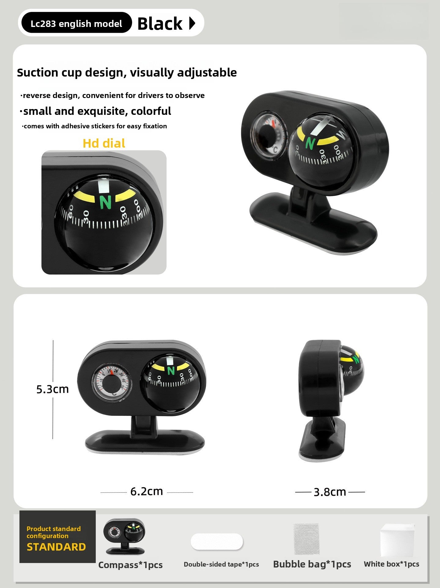 KAWELL High Precision Multifunctional Compass – Luminous, Car & Outdoor Hiking Navigation