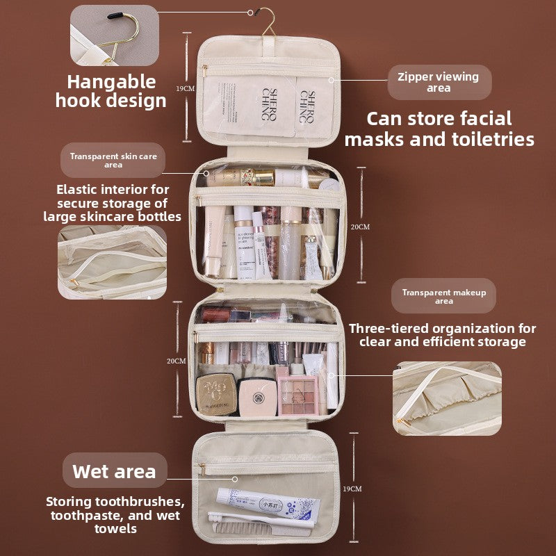 Hanging Cosmetic Bag – Large Capacity Waterproof Travel Makeup Organizer | 4 Colors