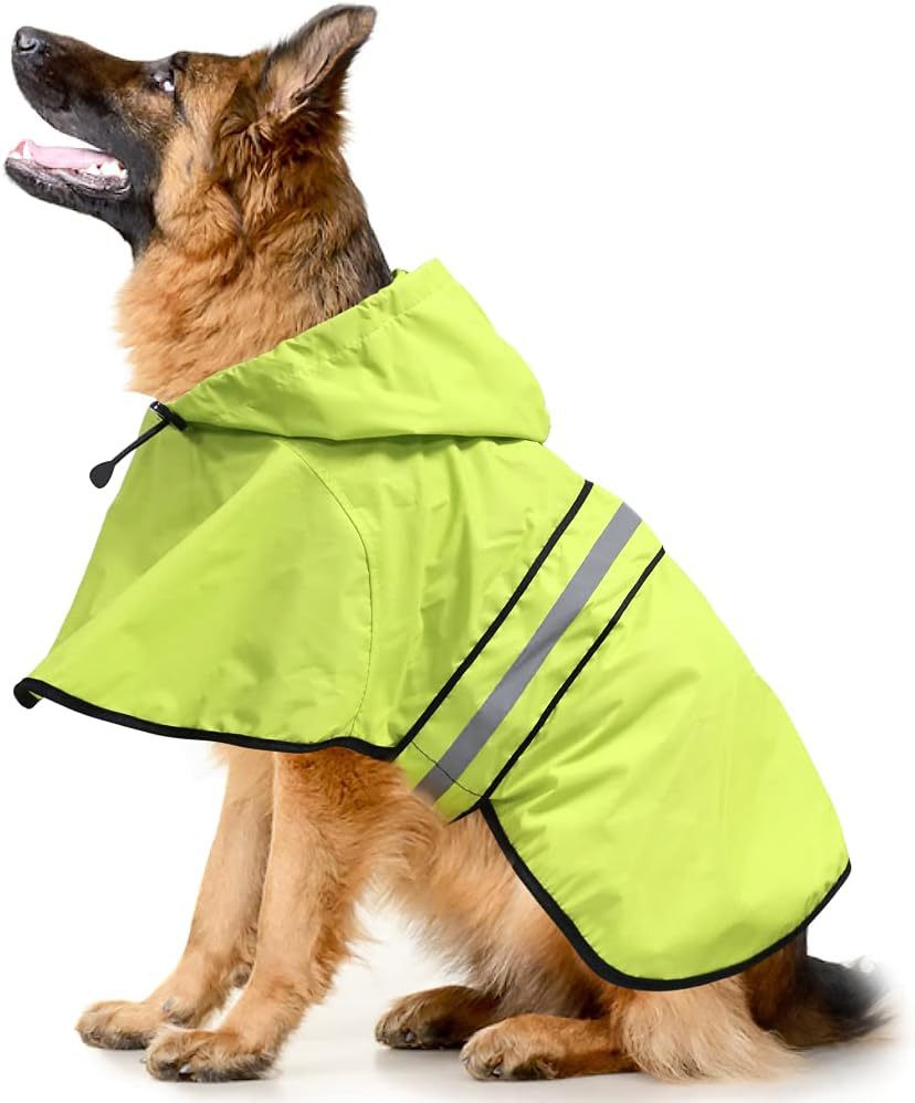 Dog Raincoat with Reflective Strip – Waterproof Jacket for Small to Large Dogs