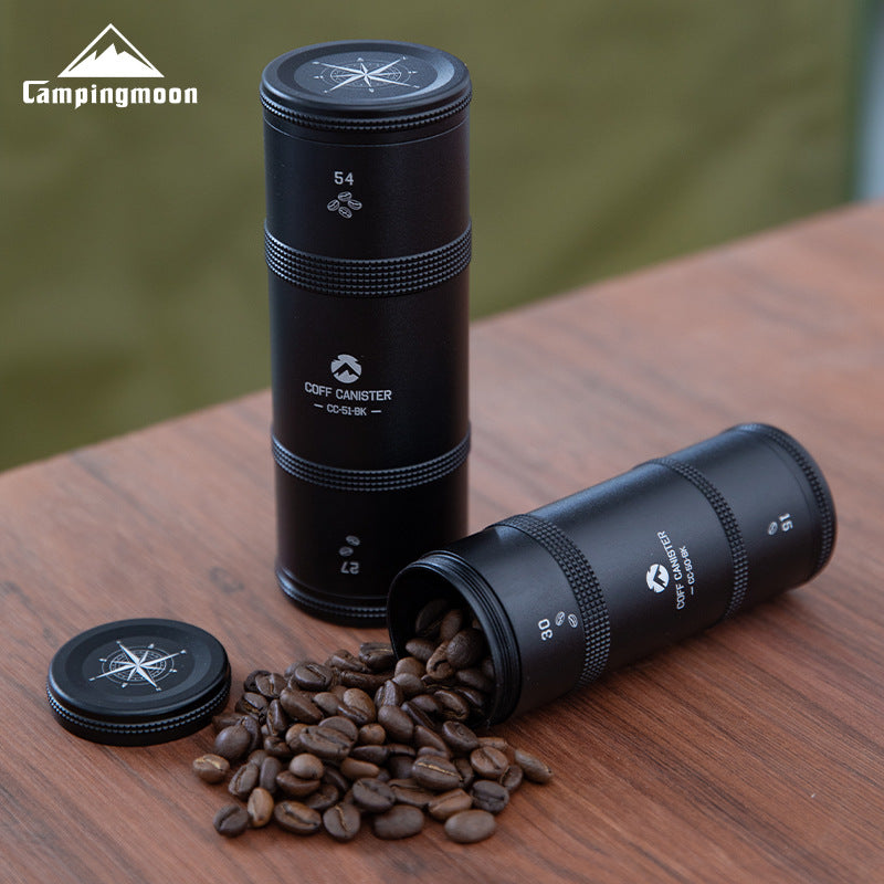 KAWELL Blackened Aluminum Alloy Coffee & Tea Storage Canister – Airtight, Portable, Camping