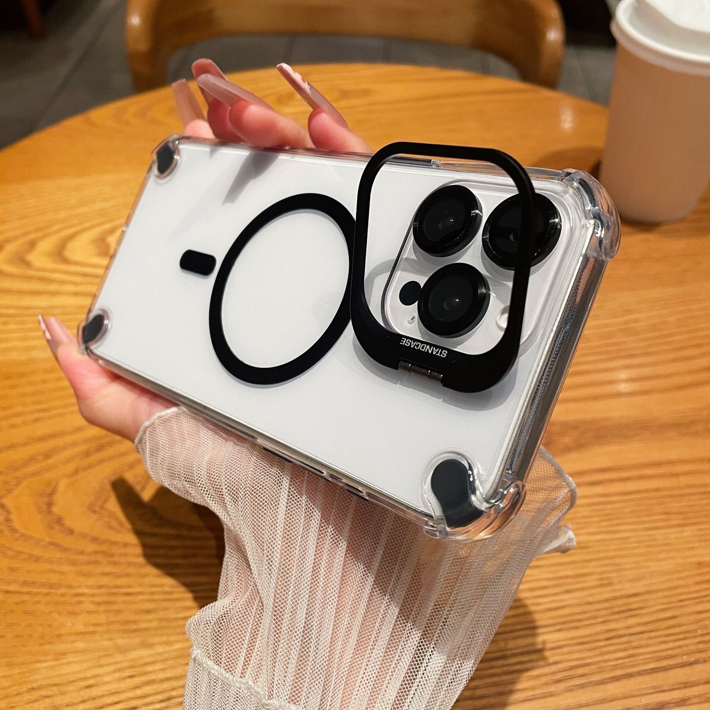 For iPhone 17 Pro Max Case | Magnetic Metal Lens Guard + Four-Corner Airbag Drop Protection