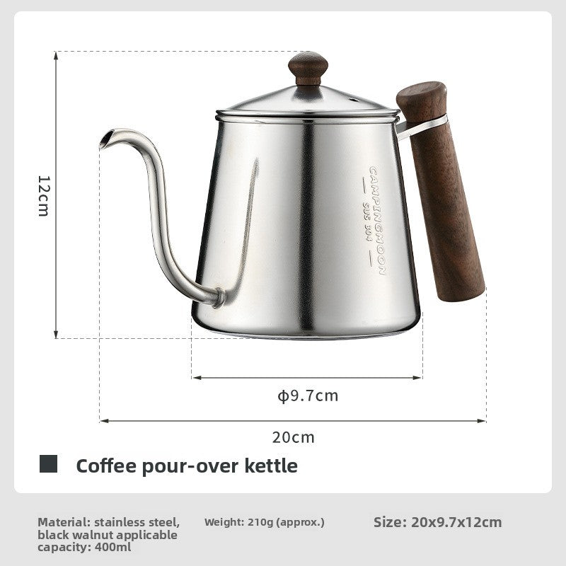 KAWELL Gooseneck Pour Over Coffee Kettle – 304 Stainless Steel, Outdoor Camping Hand Brew Pot