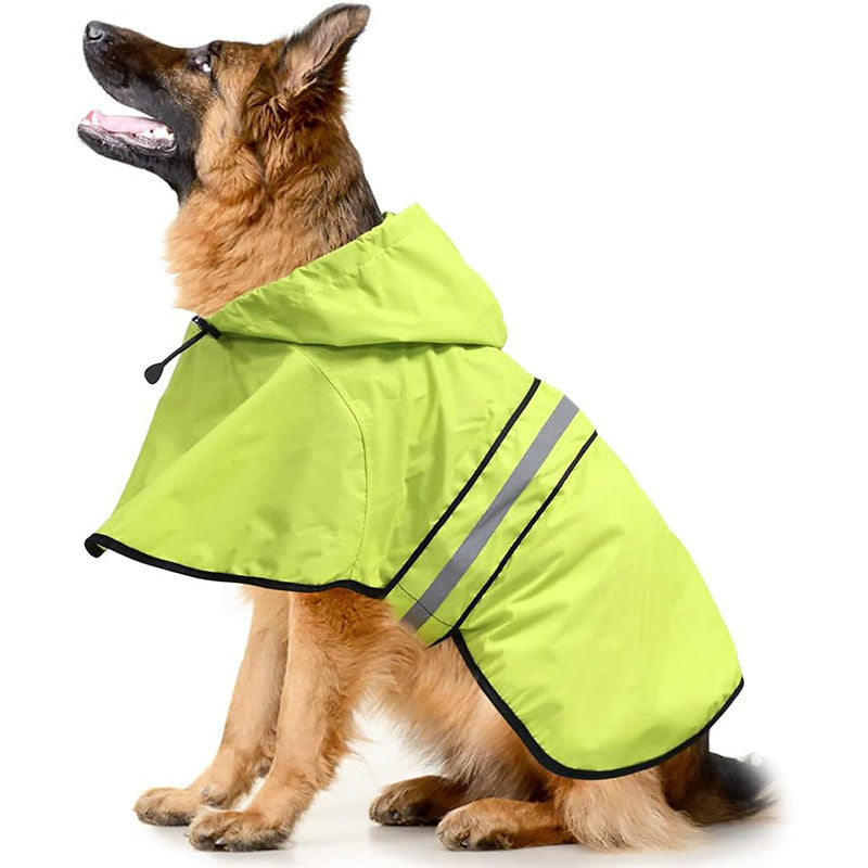 Dog Raincoat with Reflective Strip – Waterproof Jacket for Small to Large Dogs