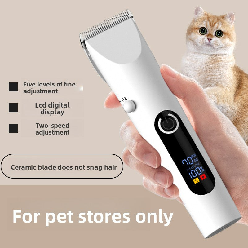 KAWELL Professional Pet Grooming Clippers with Digital Display - Rechargeable Electric Dog & Cat Hair Trimmer for Paws and Body