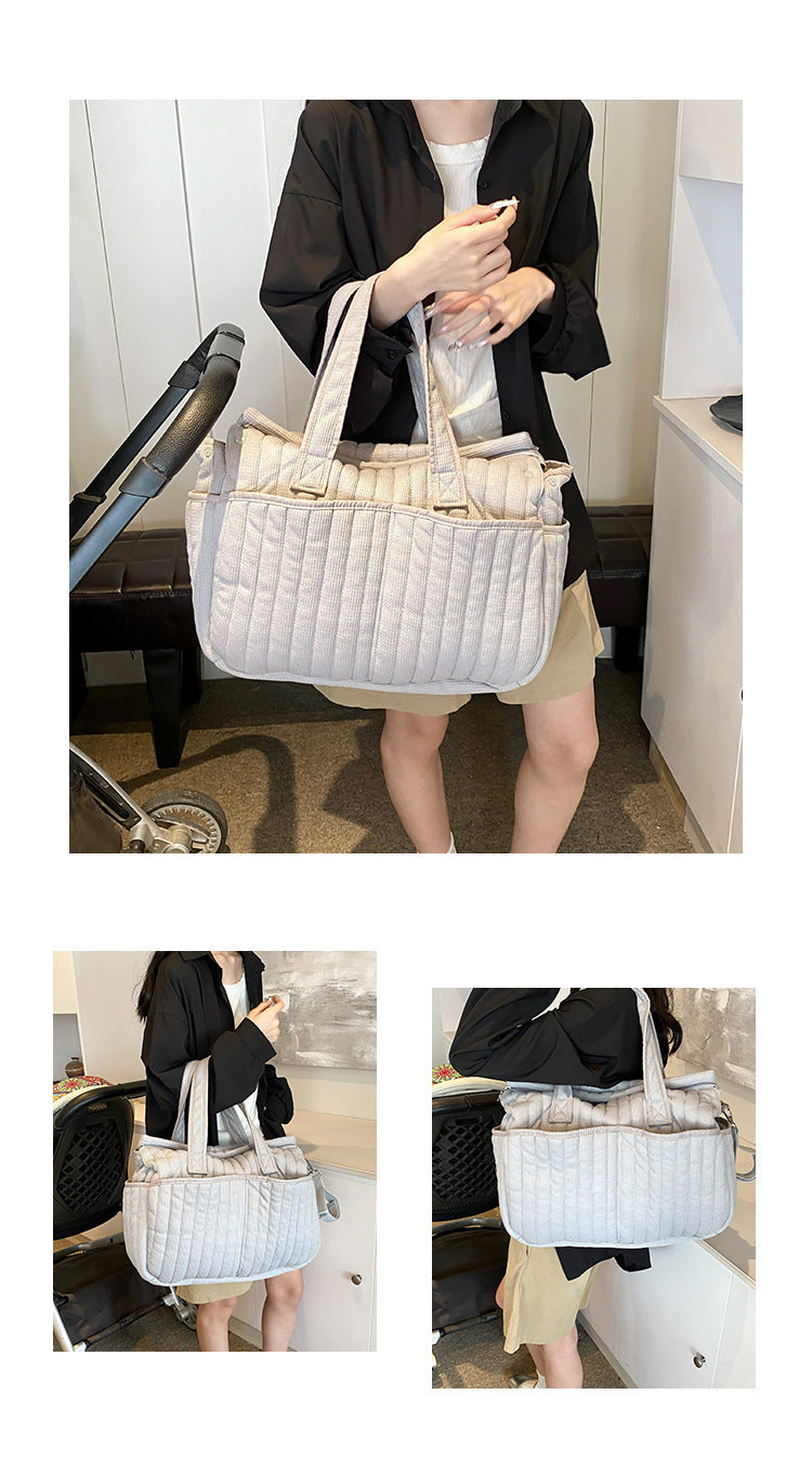 Large Capacity Mommy Bag — Multi-Pocket Travel Shoulder Bag for Mom & Baby