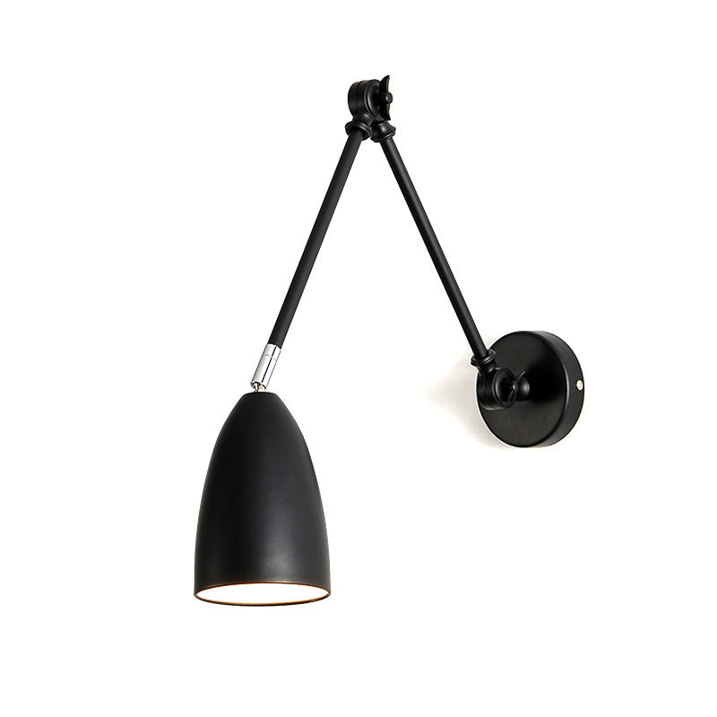 KAWELL Adjustable Swing Arm Wall Lamp - Modern Telescopic Reading Light with Rotating Bracket for Bedroom, Study & Living Room