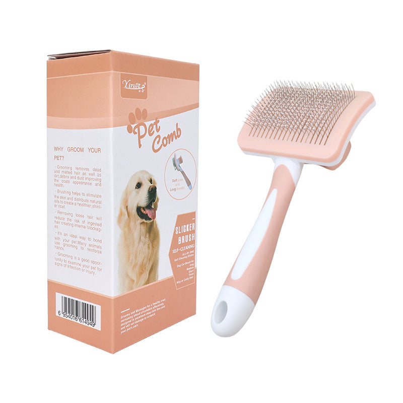 Pet Pin Comb for Dogs & Cats – Detangling Button Brush for Short & Long Hair