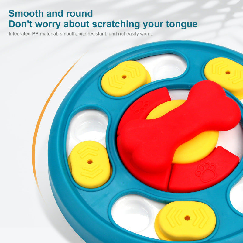 Slow Feeder Dog Bowl | Rotatable Bone-Shaped Puzzle Feeding Plate for Dogs
