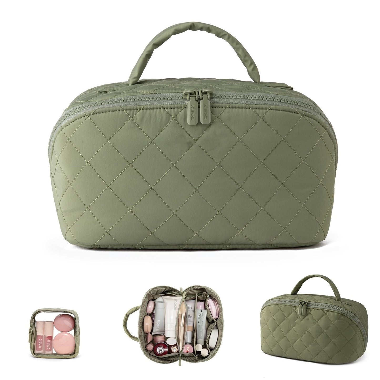 Large Capacity Portable Makeup Bag – Travel Toiletry & Makeup Brush Organizer (Set of 2)