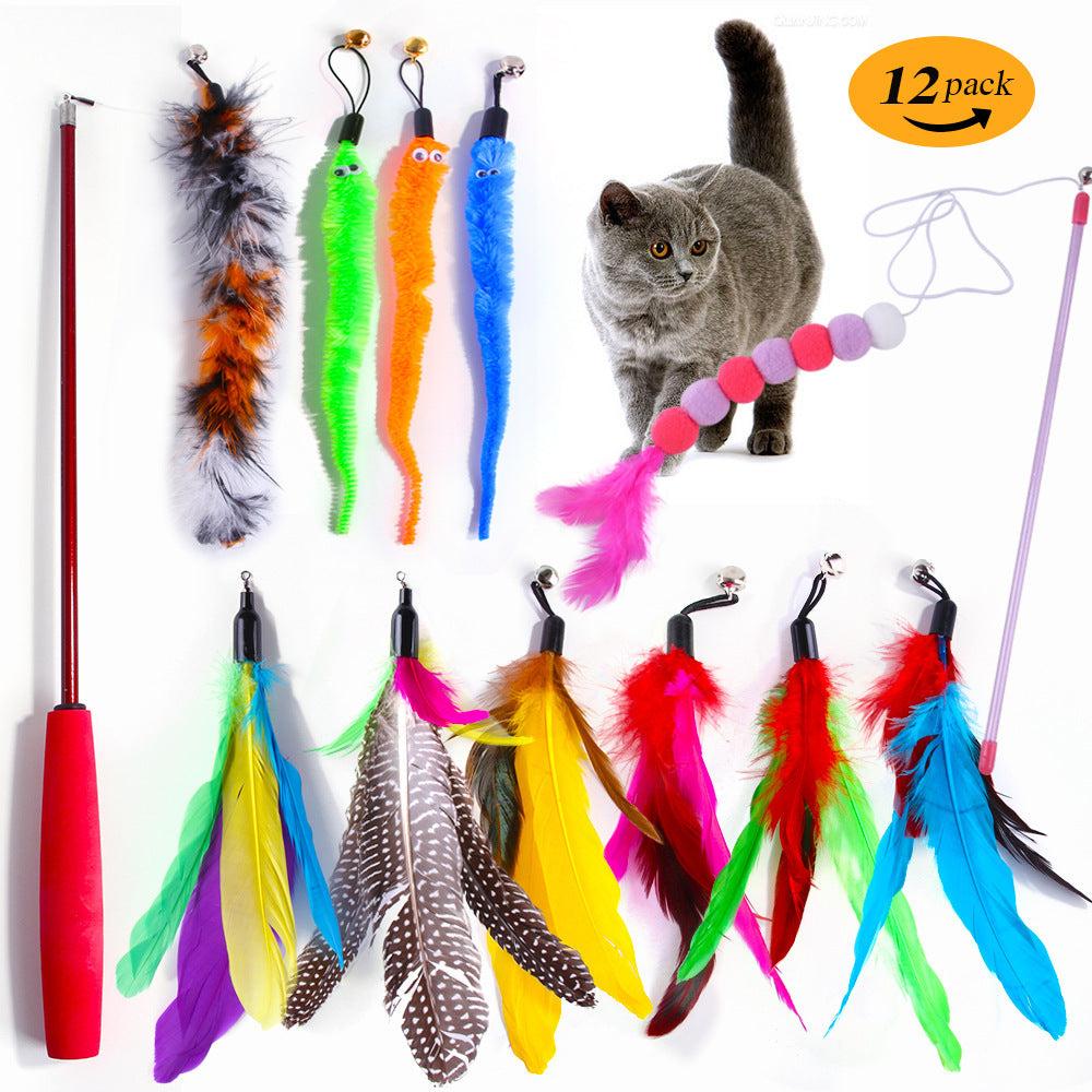 Interactive Cat Toy Set – Tunnel, Feather Wand, Plush Mouse & Sound Toys for Indoor Cats