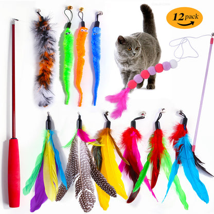Interactive Cat Toy Set – Tunnel, Feather Wand, Plush Mouse & Sound Toys for Indoor Cats