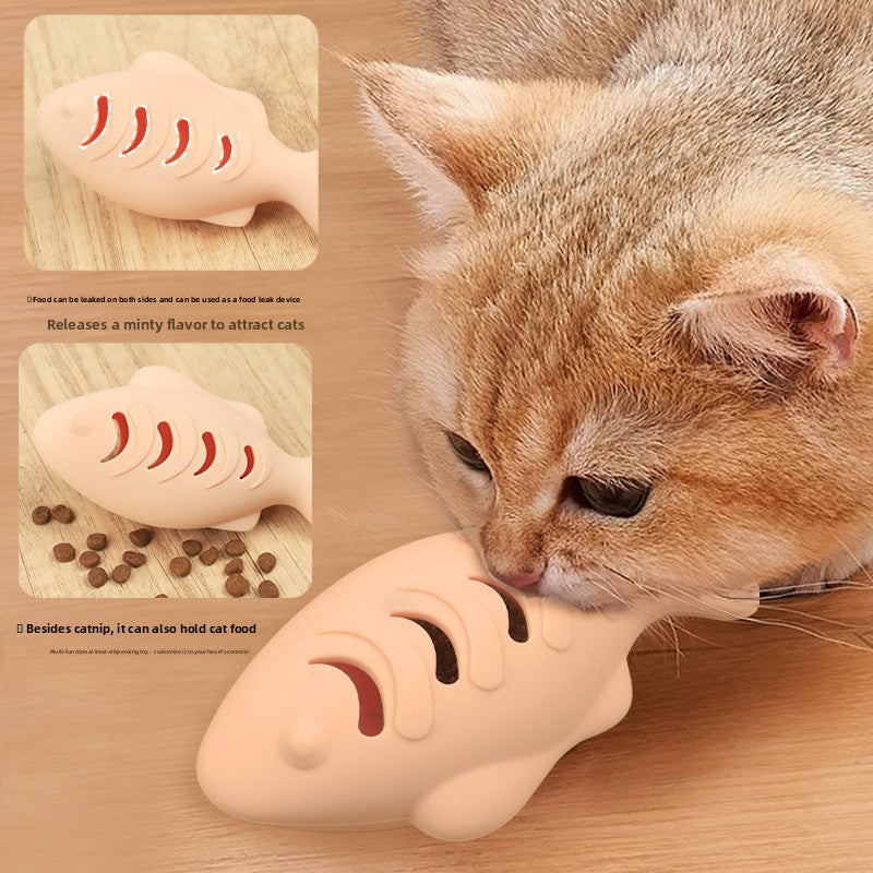 Cat Catnip Toy – Self-Play Grinding Tooth Teaser with Optional Catnip Ball | Blue Green Beige