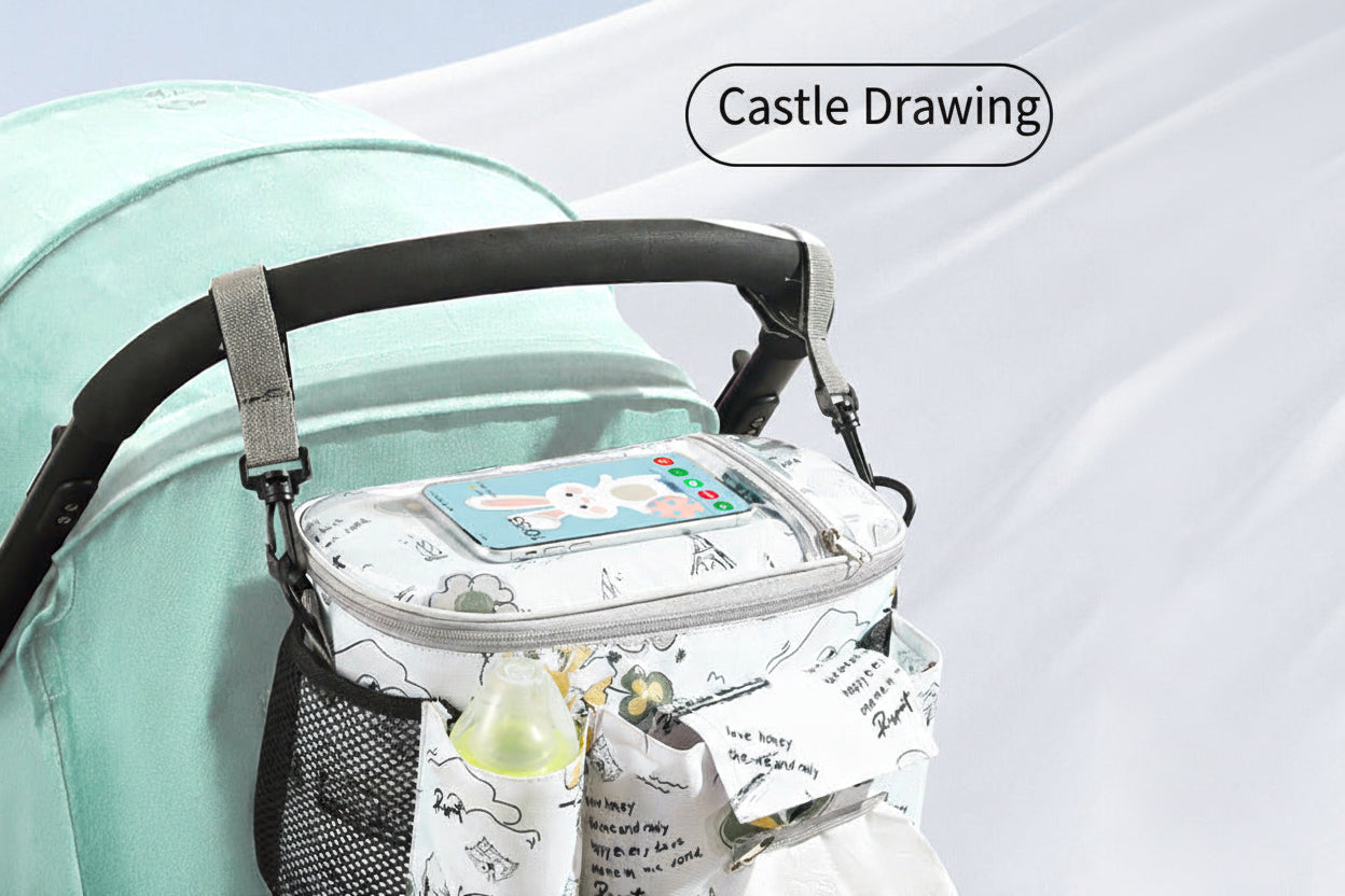 Mommy Bag – Lightweight Baby Stroller Organizer with Phone Pocket, Shoulder Strap & Hooks