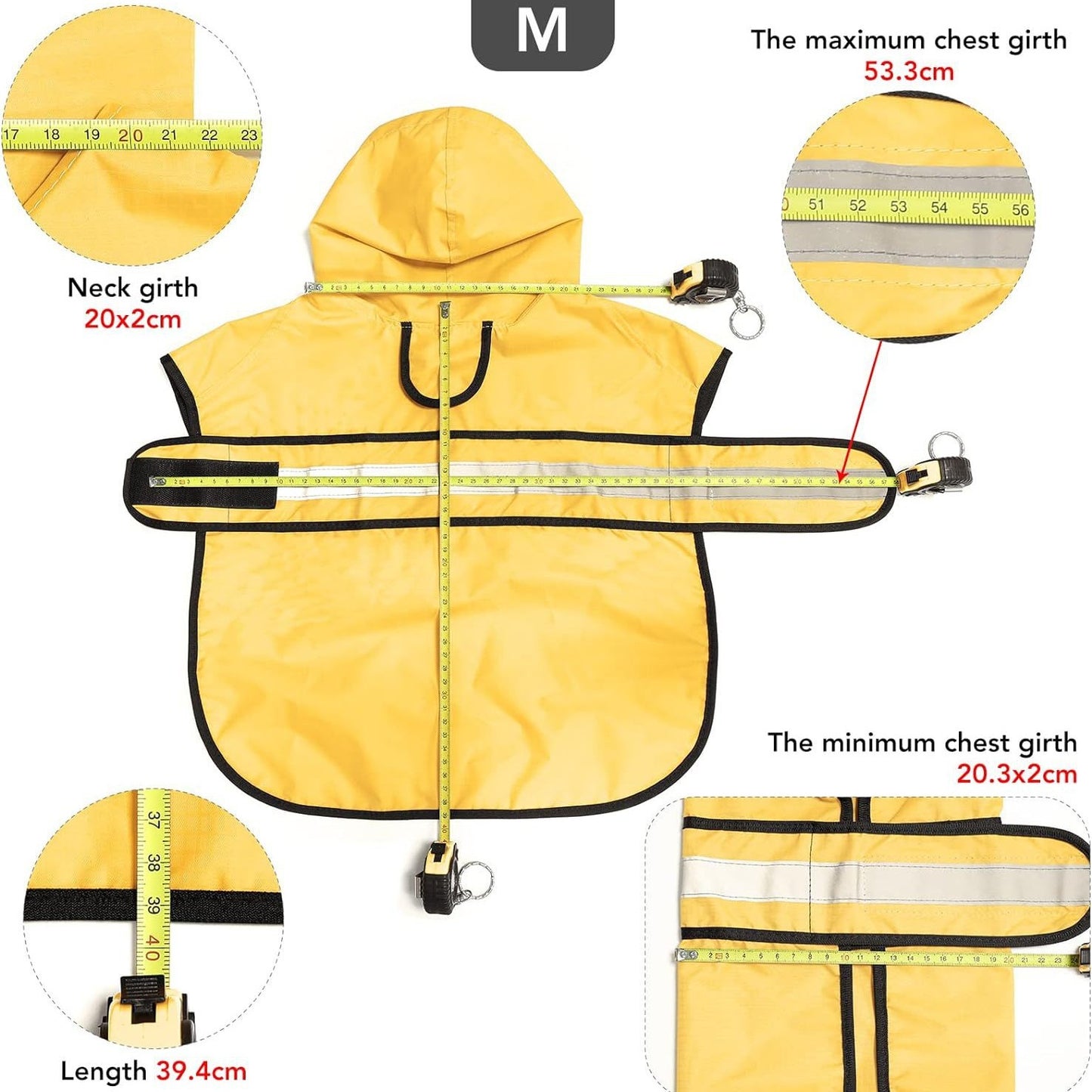 Dog Raincoat with Reflective Strip – Waterproof Jacket for Small to Large Dogs