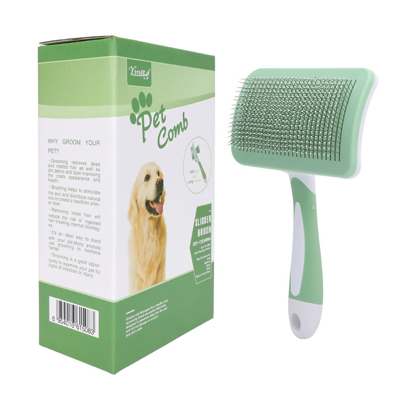 Pet Pin Comb for Dogs & Cats – Detangling Button Brush for Short & Long Hair
