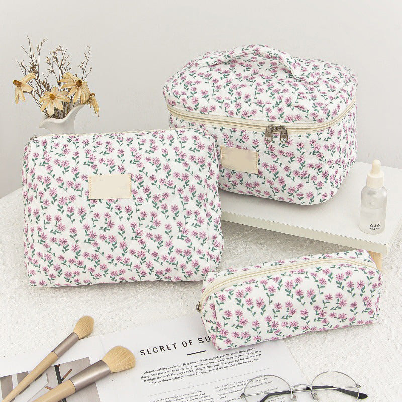 Large Capacity Printed Cosmetic Bag | Portable Travel Toiletry & Makeup Storage Bag