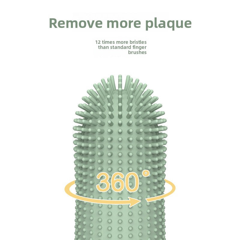 Pet Silicone Finger Toothbrush – Gentle Dental Care for Cats and Dogs | Blue Green Beige