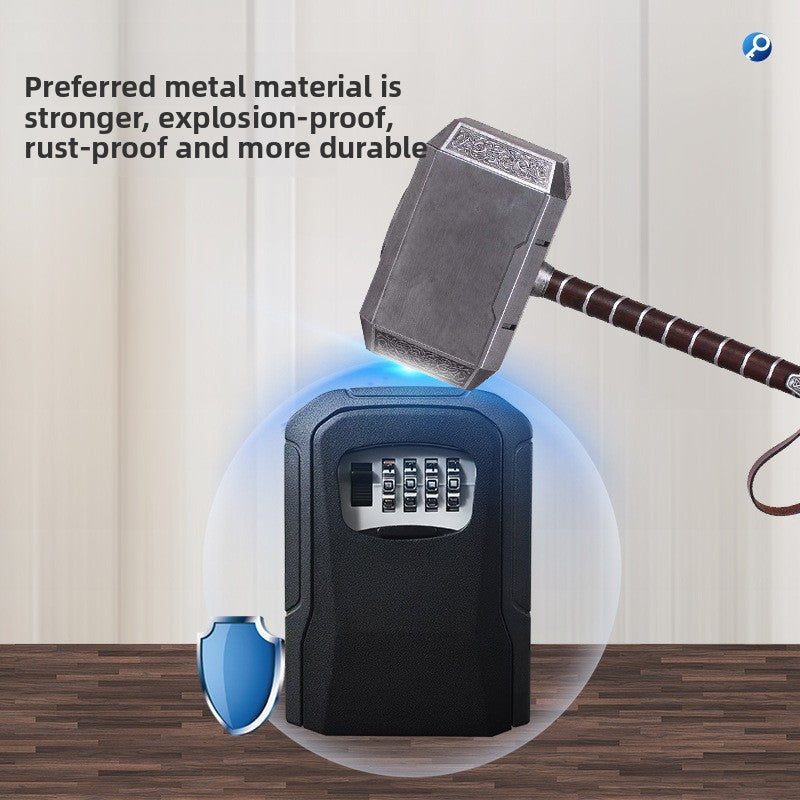 Outdoor Metal Key Lock Box - Aluminum Alloy Password Storage