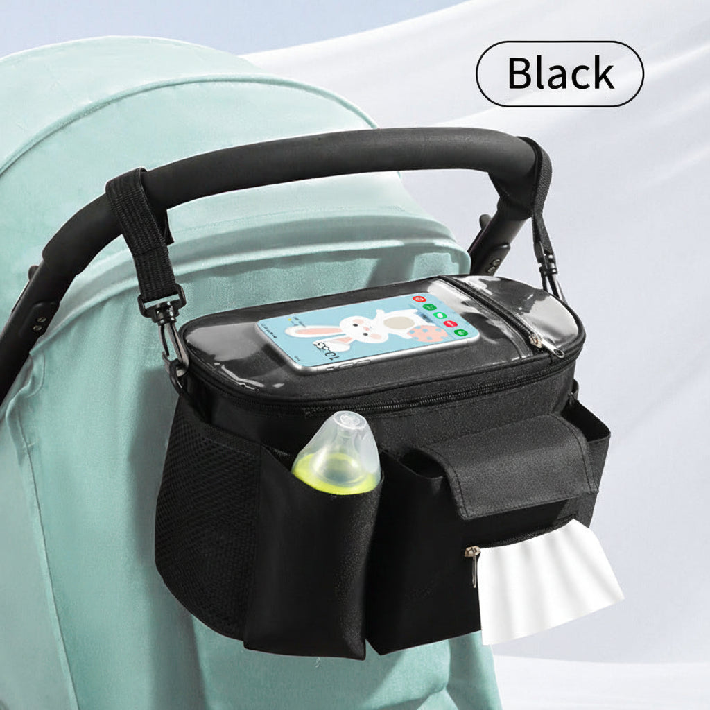 Mommy Bag – Lightweight Baby Stroller Organizer with Phone Pocket, Shoulder Strap & Hooks