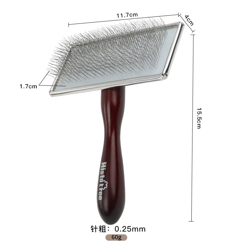 Pet Solid Wood Grooming Comb – Needle, Double-Sided & Rake Comb for Dogs & Cats