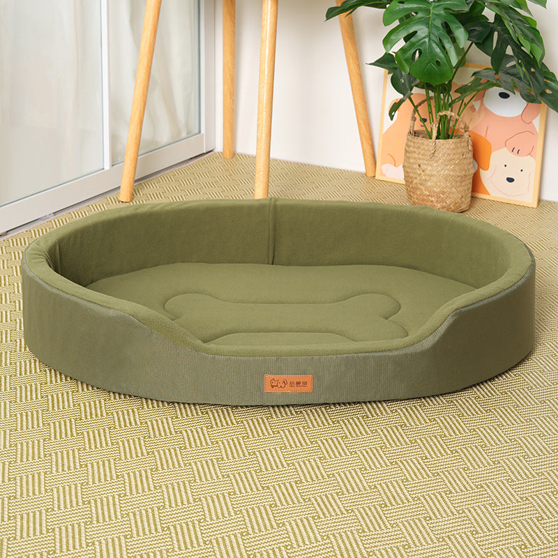 KAWELL Fleece Dog Nest Bed – Bite-Resistant Oxford Cloth, Waterproof, 4 Colors