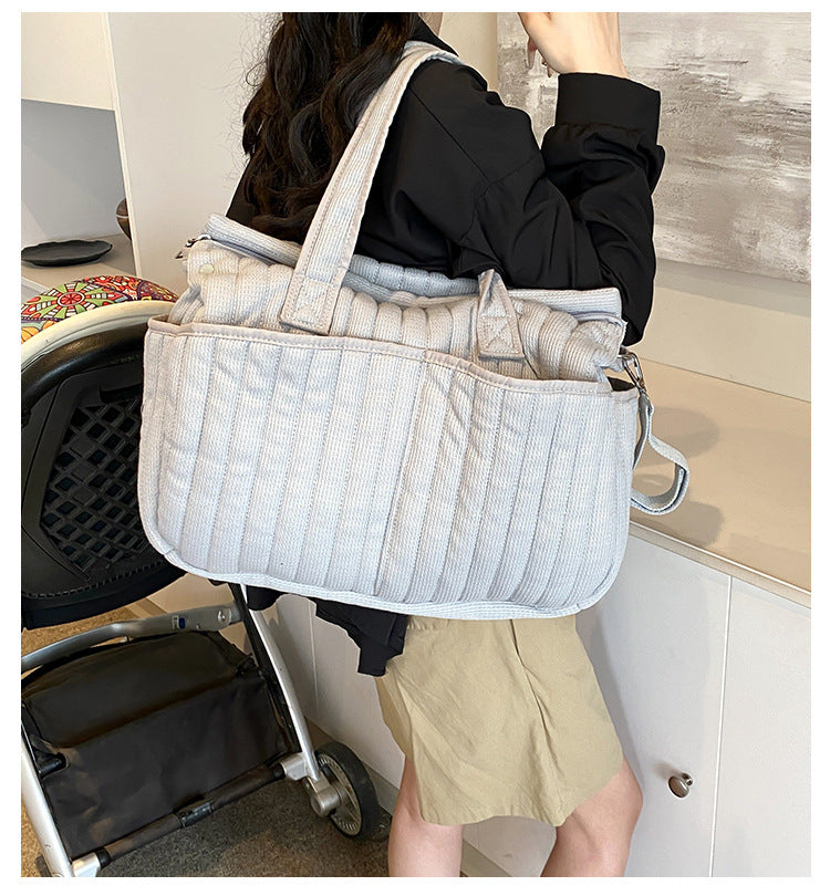 Large Capacity Mommy Bag — Multi-Pocket Travel Shoulder Bag for Mom & Baby