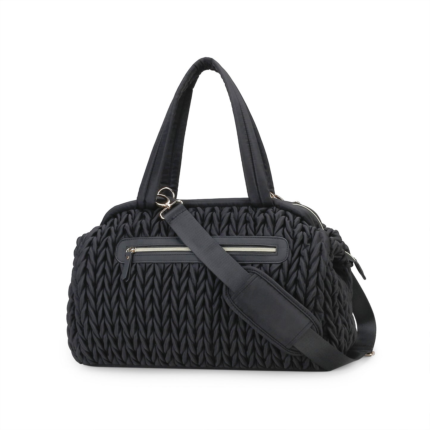 Embroidery Mommy Bag — Large Capacity Waterproof Shoulder Diaper Bag with Bottle Insulation