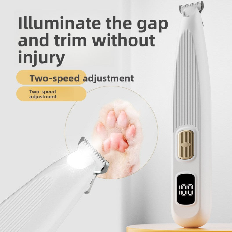 KAWELL Mini Pet Paw Trimmer with LCD Display - Ultra-Quiet Rechargeable Electric Clipper for Cat & Dog Paw Pad Grooming