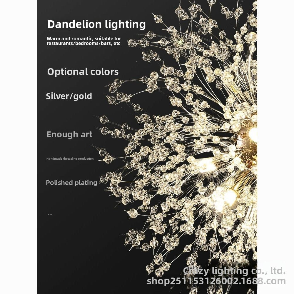 Modern Luxury Dandelion Crystal Chandelier – Elegant Ceiling Light for Living Room & Salon