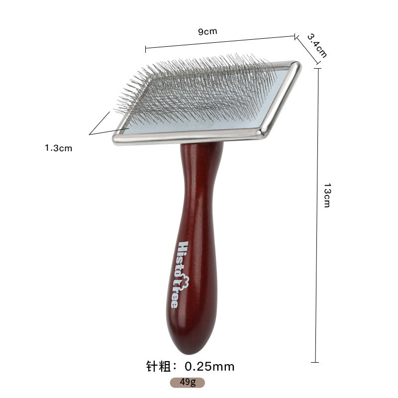 Pet Solid Wood Grooming Comb – Needle, Double-Sided & Rake Comb for Dogs & Cats