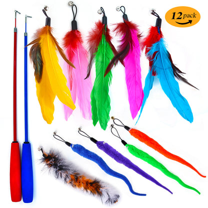 Interactive Cat Toy Set – Tunnel, Feather Wand, Plush Mouse & Sound Toys for Indoor Cats