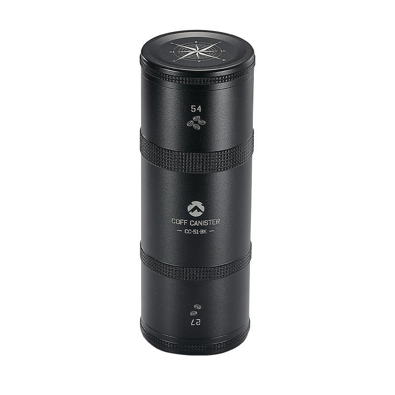 KAWELL Blackened Aluminum Alloy Coffee & Tea Storage Canister – Airtight, Portable, Camping