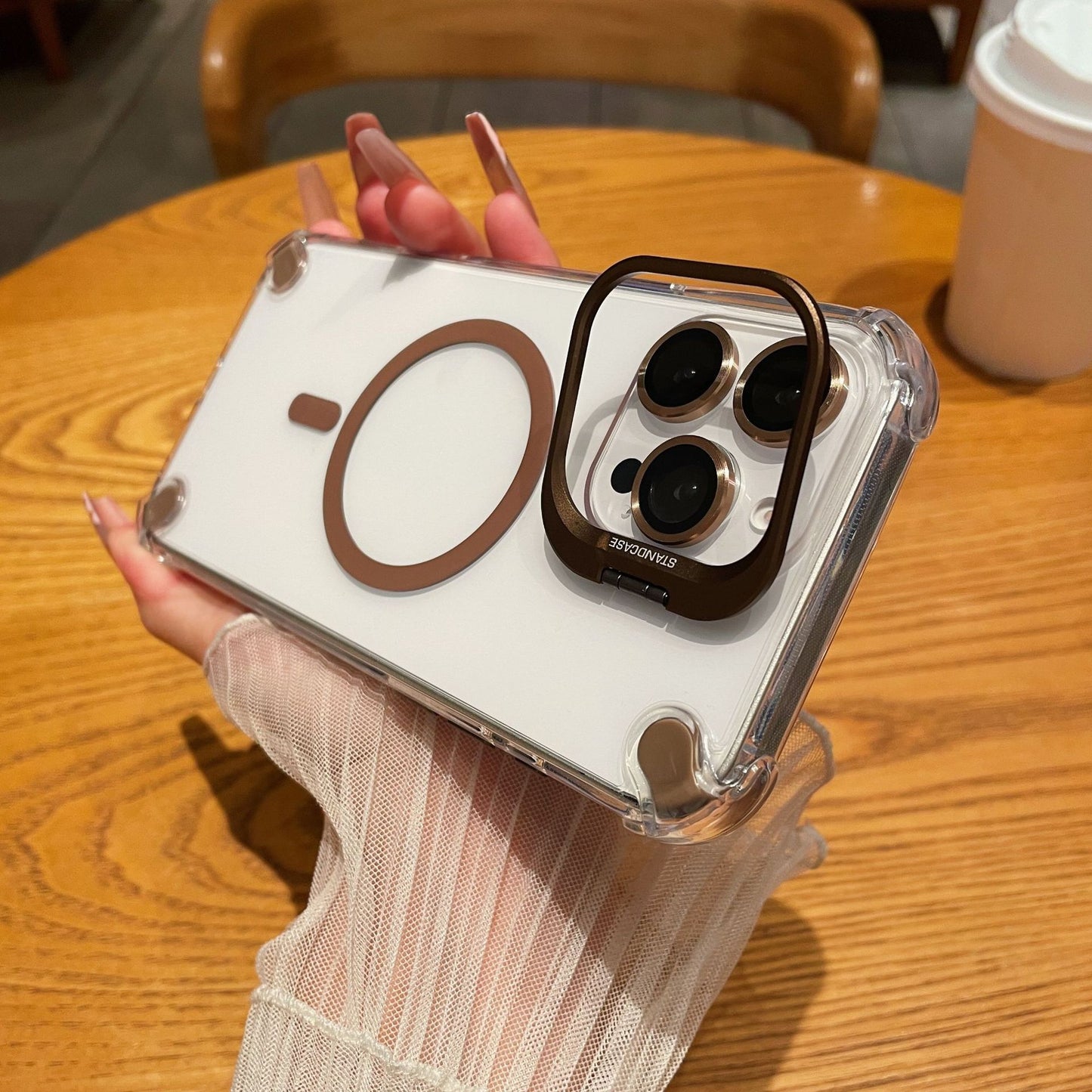 For iPhone 17 Pro Max Case | Magnetic Metal Lens Guard + Four-Corner Airbag Drop Protection