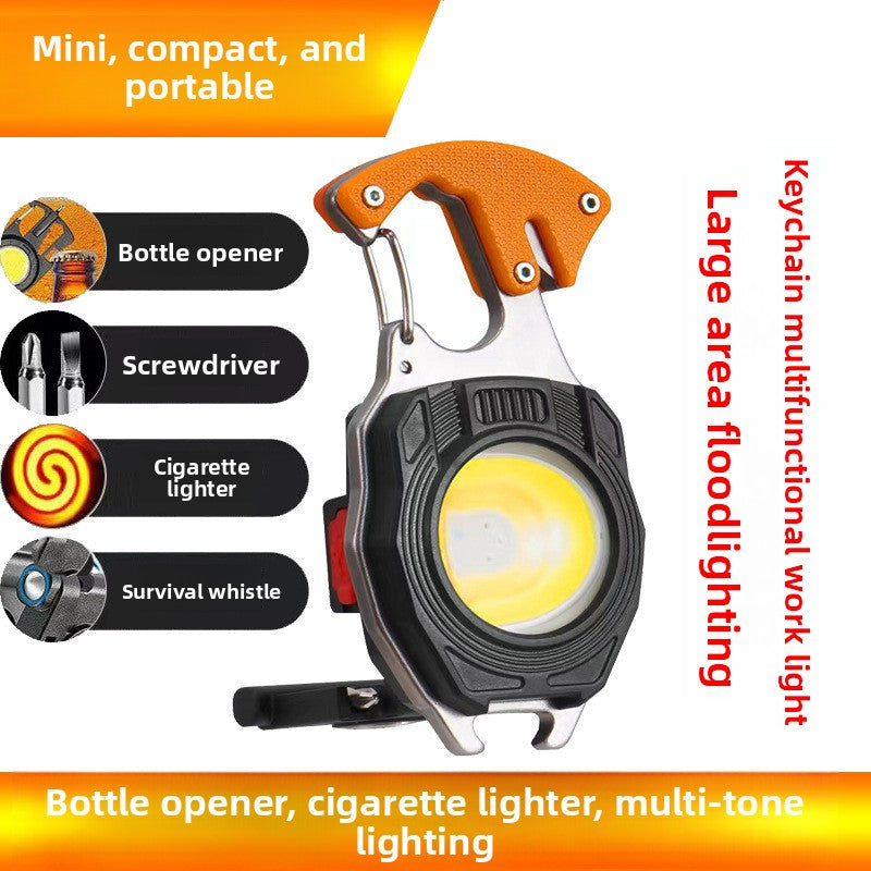 KAWELL Keychain Flashlight – Rechargeable Mini LED Torch with Magnet, Bottle Opener & Emergency Light