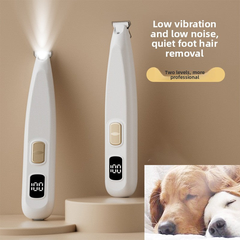 KAWELL Mini Pet Paw Trimmer with LCD Display - Ultra-Quiet Rechargeable Electric Clipper for Cat & Dog Paw Pad Grooming