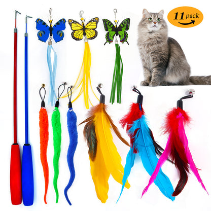 Interactive Cat Toy Set – Tunnel, Feather Wand, Plush Mouse & Sound Toys for Indoor Cats