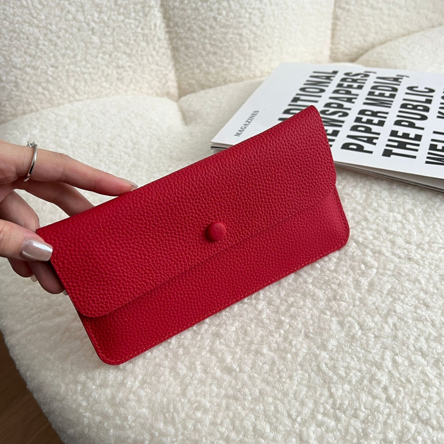 Women's Genuine Leather Long Wallet – Ultra-Thin Slim Card Holder & Bill Organizer (10 Colors)