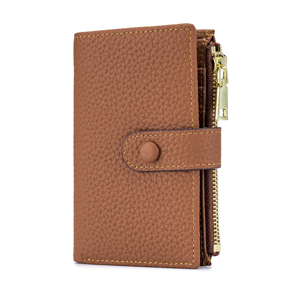 Genuine Leather Key Organizer Wallet – Compact Key Bag & Card Holder with Coin Pocket, Unisex