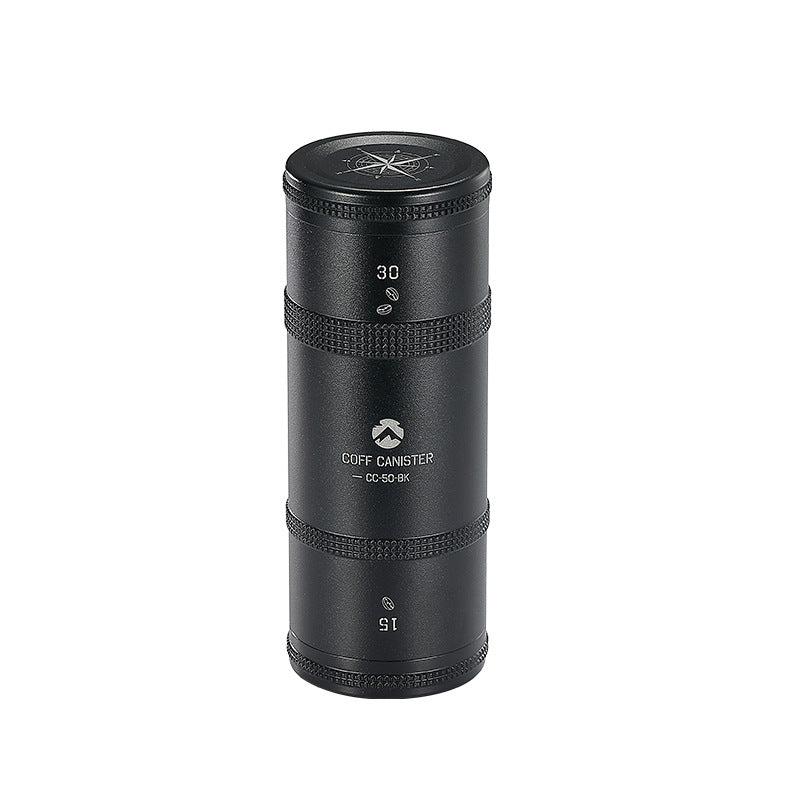 KAWELL Blackened Aluminum Alloy Coffee & Tea Storage Canister – Airtight, Portable, Camping