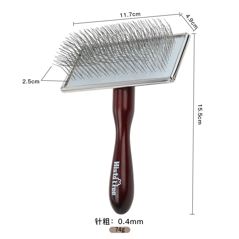Pet Solid Wood Grooming Comb – Needle, Double-Sided & Rake Comb for Dogs & Cats